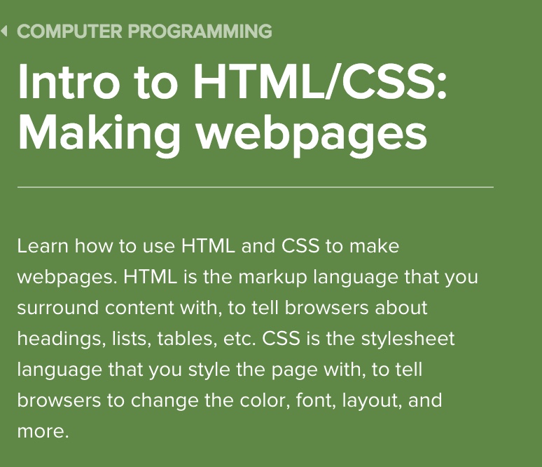 Intro to HTML/CSS: Making webpages